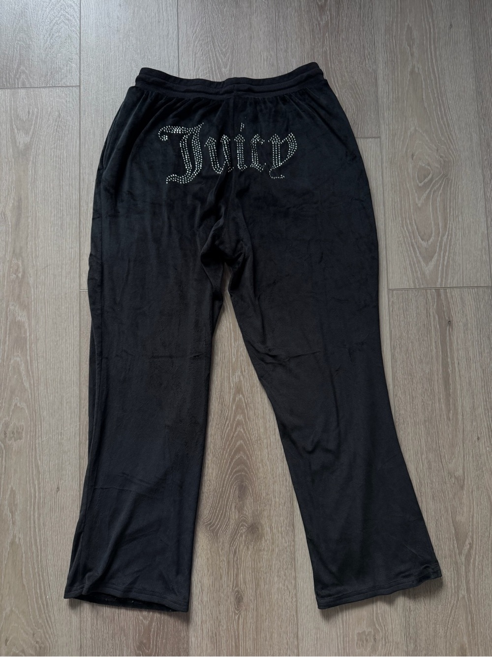 Y2K Vintage Juicy Couture Black Rhinestone Logo Pants Sleepwear